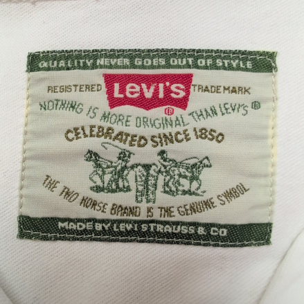Chemise Levi's Vintage M Jean Blanc 100% Coton 2 Poches Hong Kong manches longue