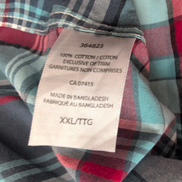 Chemise Nautica XXL Rouge Vert Carreaux 100% Coton Logo Manches Courtes