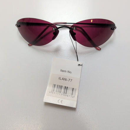 Lunettes de soleil Y2K Branche fine Sans Monture Ovale Bordeaux