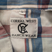 Chemise Corral West Ranch Wear cow-boy western à carreaux taille L