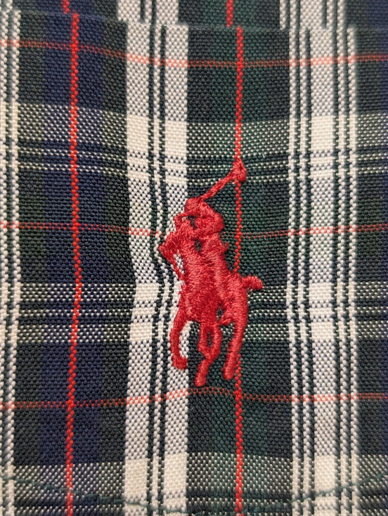 Chemise Ralph Lauren manches longues kaki à carreaux taille L #2811 18chfl