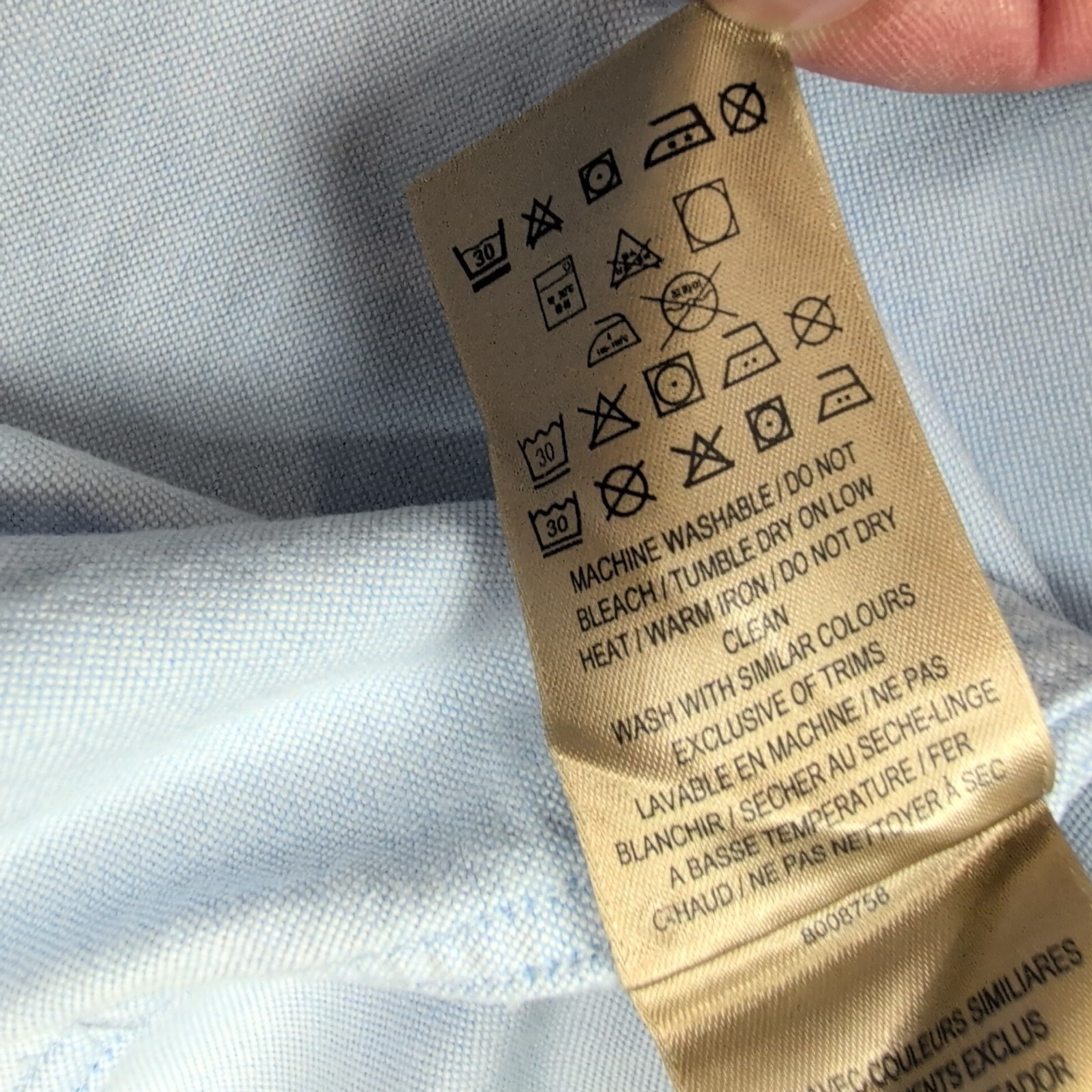 Chemise BURBERRY vintage L bleu Oxford logo écusson brodé coton