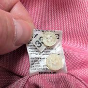 Lacoste chemise rose pâle fines rayures logo blanc taille XL 42