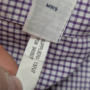 Chemise Polo Ralph Lauren Shirt L XL Classic Fit Vichy Violet Logo Vert Button D