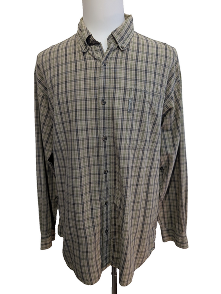 CHEMISE COLUMBIA Sportswear Carreaux Vert Kaki XL TG Homme 100% Coton