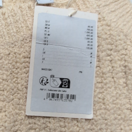 Haut Esprit Femme L Beige Maille Texturée Bretelles Coton Neuf Étiquette