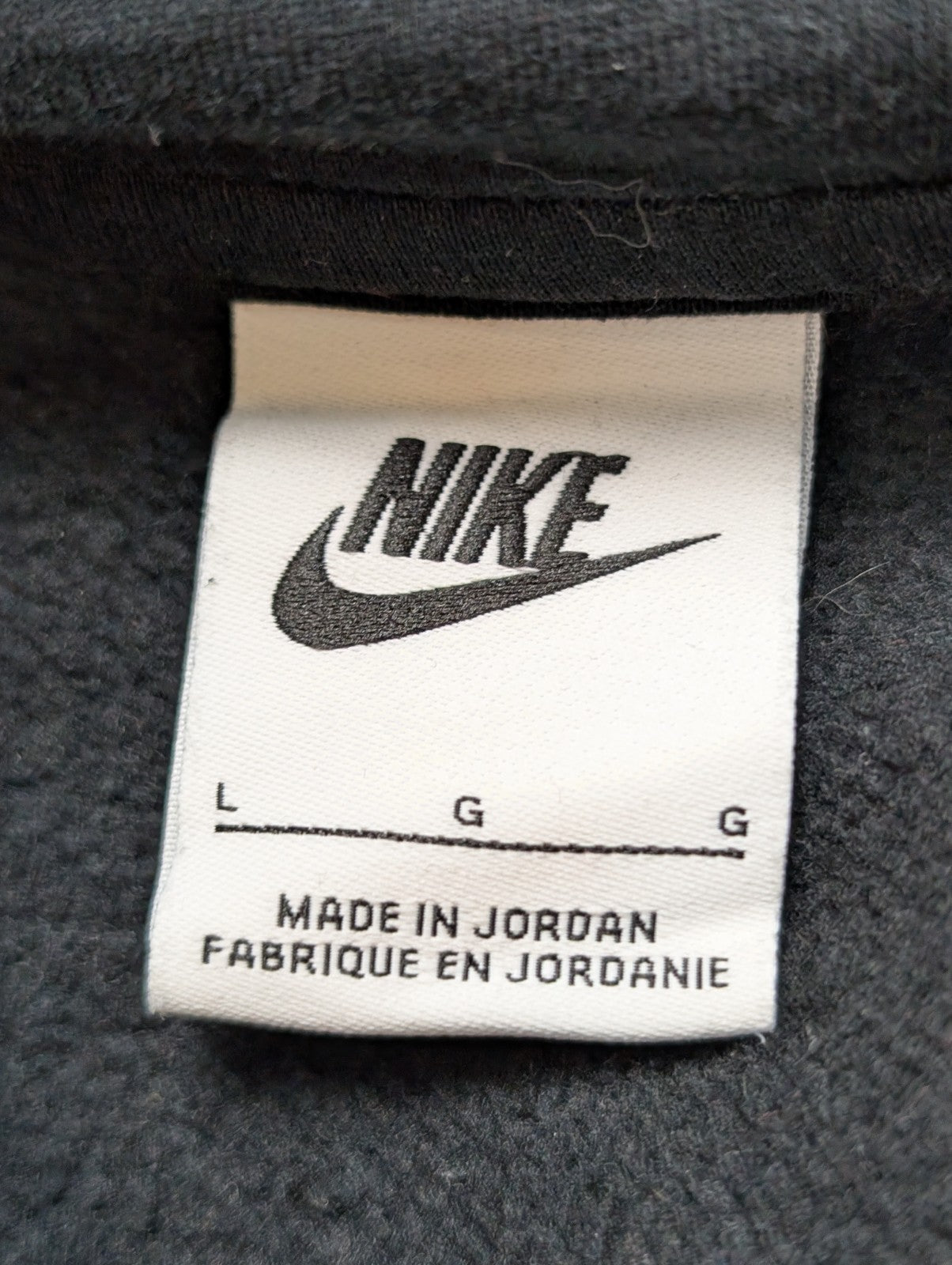 Sweat à Capuche Nike Noir - Logo Brodé Blanc - Coton Épais Premium - Taille L