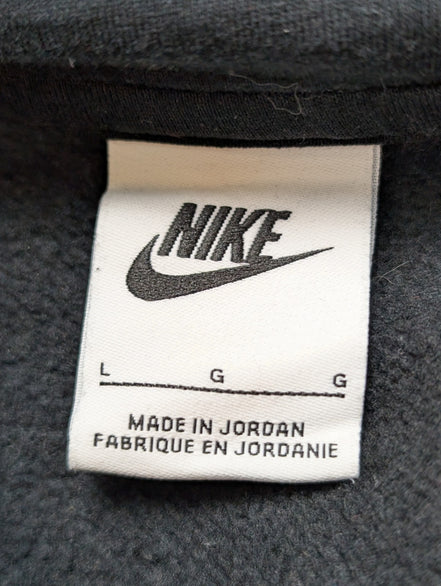 Sweat à Capuche Nike Noir - Logo Brodé Blanc - Coton Épais Premium - Taille L