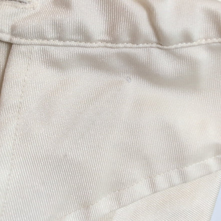 Chemise Vintage Qiana Esquires Choice Nylon 70s Beige Crème Col Pointes S