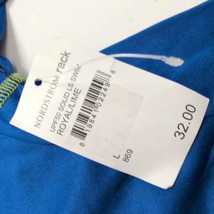 Tee-shirt anti-UV Beach Bros L Bleu UPF 50+ Surf Bain Neuf Étiquette