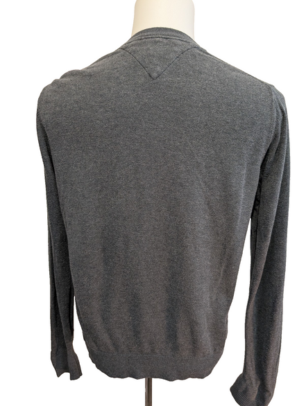 Pull Tommy Hilfiger Gris Chiné - Mélange Soie & Coton - Taille M