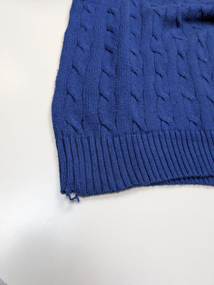 Pull Torsadé POLO Ralph Lauren Maille Dense Bleu Électrique - Taille XL