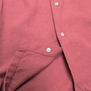 Chemise Tasso Elba Soie Lin Rouge Pâle Manches Courtes Taille L