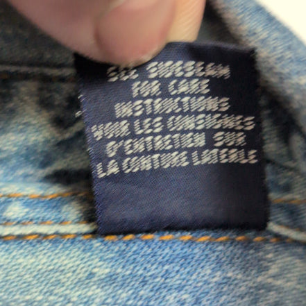 Chemise Levi's XL TG Jean Bleu 100% Coton 2 Poches Boutons Métal Mch longues