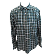 Chemise Nautica L Vert Foncé Carreaux Coton Logo Brodé Poche Manches Longues