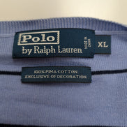 Pull Fin Polo Ralph Lauren Rayures Col V Taille XL Pima Coton Logo Bleu Marin