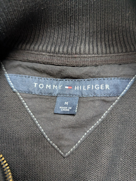 Pull Tommy Hilfiger Homme Col Zippé Noir Profond - Taille M