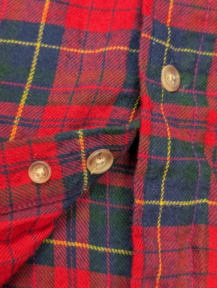 🔥 CHEMISE FLANELLE CHAPS XL (TG) TARTAN ROUGE VERT BLEU LOGO BRODÉ