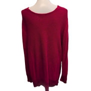 Pull CHAPS  Femme 3XL XXXG Rouge Vif Col V Torsades Coton