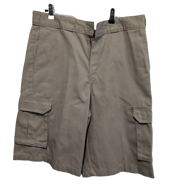 Short Dickies Cargo Crème Homme W34 Loose Fit Multi Poches Excellent État
