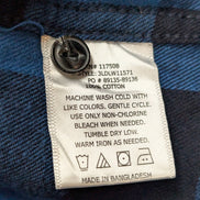 Chemise LEVI'S Western Flanelle Carreaux Bleu & Noir Manches Longues - Taille L