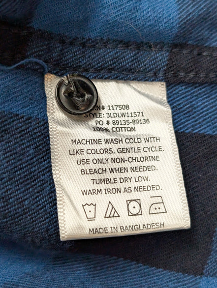 Chemise LEVI'S Western Flanelle Carreaux Bleu & Noir Manches Longues - Taille L