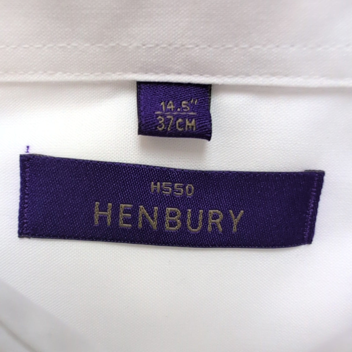 Chemise HENBURY S/M 14 1/2 blanche unie coton polyester neuve sans étiquette
