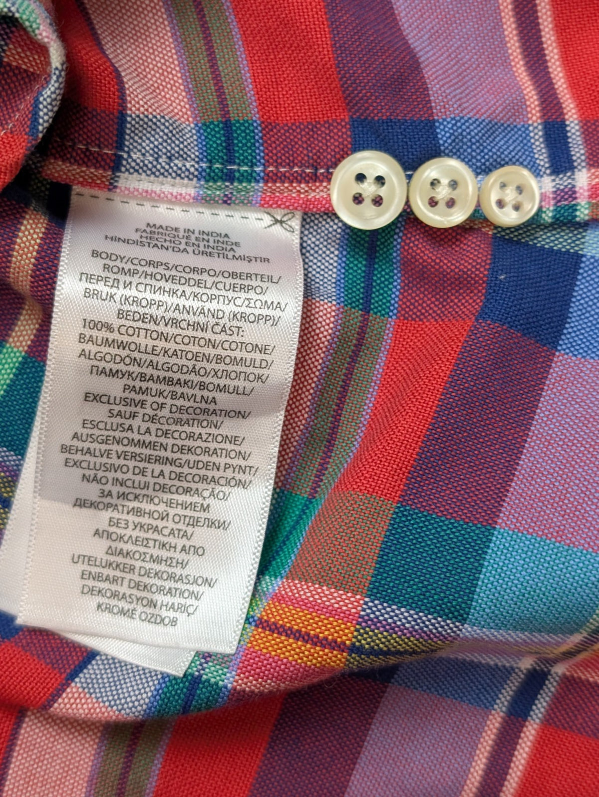 Chemise Ralph Lauren Shirt S Carreaux Multicolores Classic Fit Button Down QR