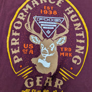 COLUMBIA PFG T-Shirt Homme L Bordeaux Pêche Logo Vintage Fishing Outdoor |101T