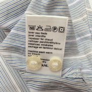 Chemise Lacoste XL Bleu Rayures Made in Hong Kong 100% Coton Été