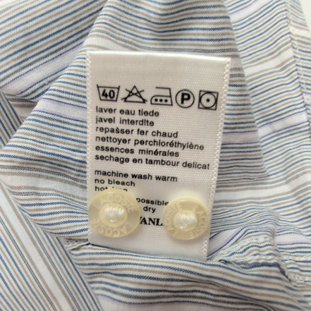 Chemise Lacoste XL Bleu Rayures Made in Hong Kong 100% Coton Été