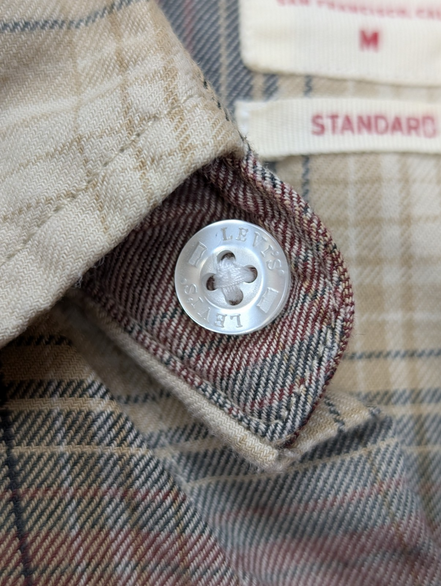 Chemise LEVI'S Western Carreaux Bordeaux et Crème Manches LonguesTaille M