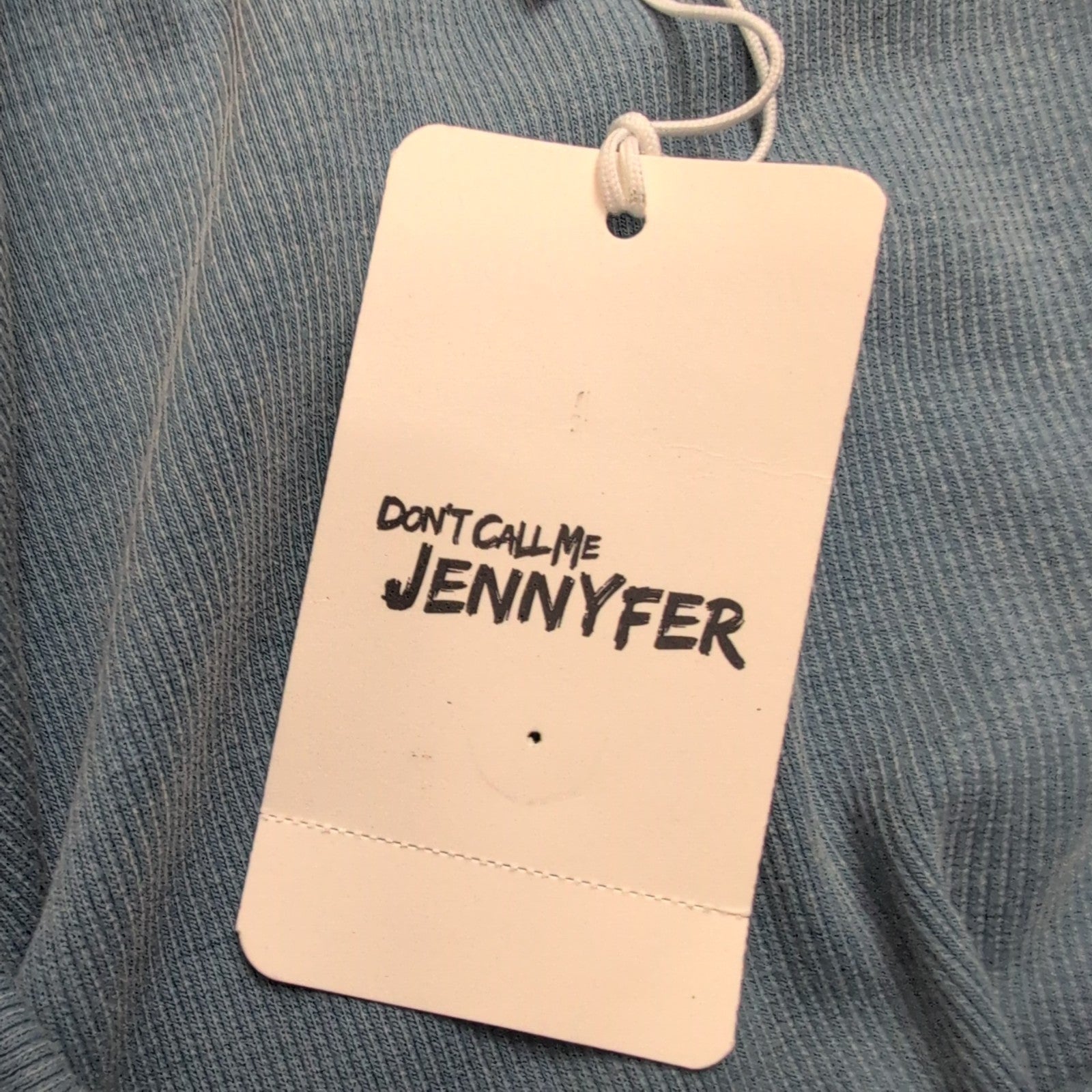 Top Court Femme Don't Call Me Jennyfer Taille S Bleu Ardoise Manches Longues Neu