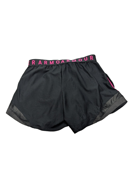 Short Under Armour Rose & Noir avec 2 Poches - Femme Taille M