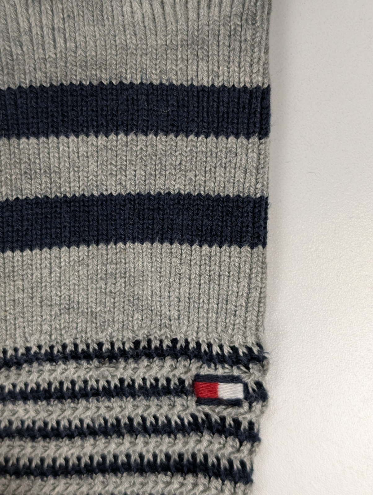 Gilet Boutonné Tommy Hilfiger Rayé Bleu Marine & Gris - Taille XL (LG)