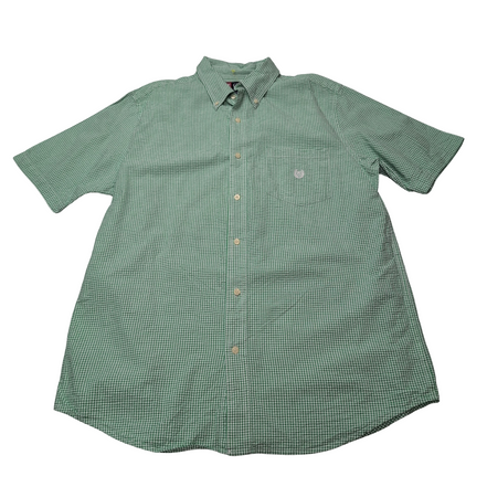 Chemise CHAPS verte à carreaux manches courtes taille L #2e