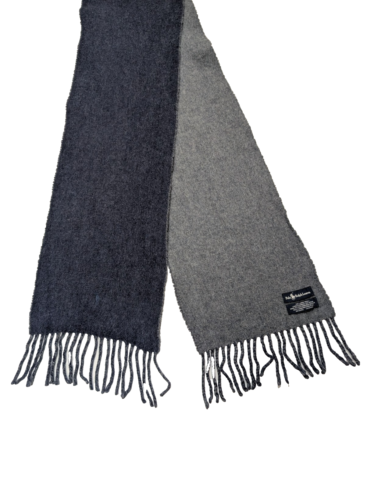 Écharpe Polo Ralph Lauren Réversible Laine d'agneau Marine Gris Made in Italy