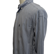 Chemise Polo Ralph Lauren Shirt Blake XL Vichy Bleu Blanc Logo Marine Button Dow