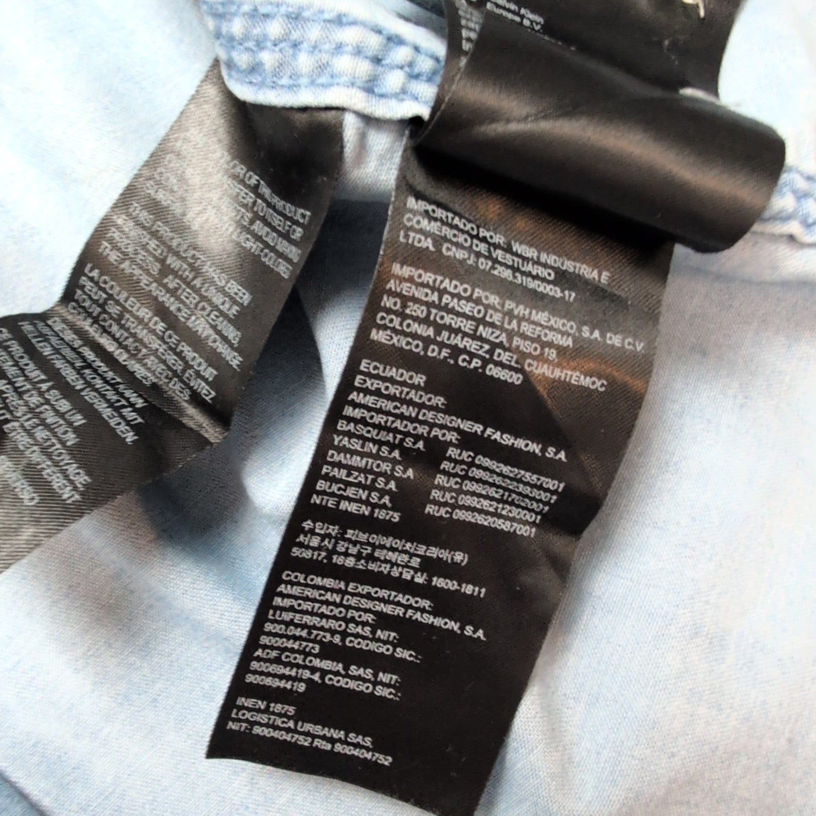 Chemise Calvin Klein bleue jean slim fit taille M #205e