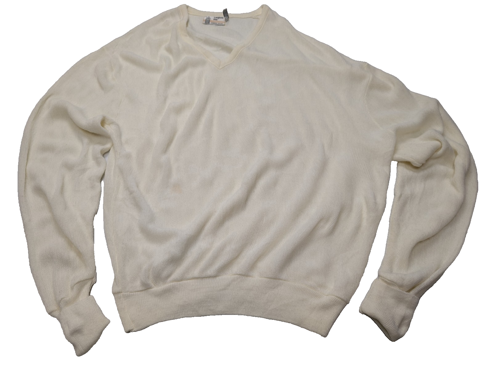 Pull London Fog Vintage Blanc Cassé - Made in USA - Taille XL/3XL - Rare