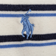 Polo manches courtes Polo Ralph Lauren M blanc rayures bleu marine logo bleu