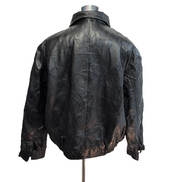 Blouson Cuir XL Patchwork Noir Fondini Fashions Bomber Veste Vintage 90s |56c