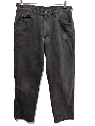 Jean Lee 1889 Vintage Regular Fit Homme Noir Denim Patiné W32 Classic Straight