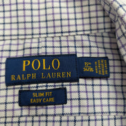Chemise Ralph Lauren violet petits carreaux logo marine taille M / L #2558
