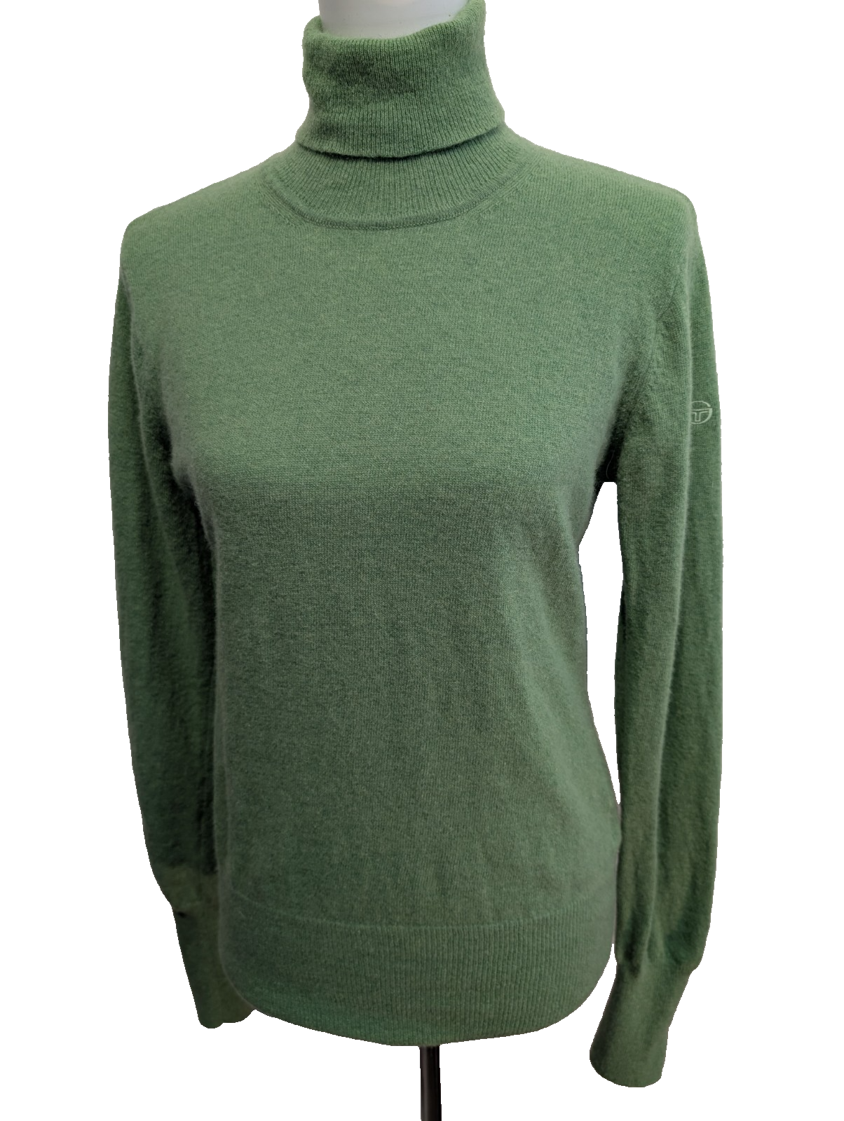 Pull SERGIO TACCHINI Col Roulé 80% Laine d'Agneau Vert Pomme Femme Taille L