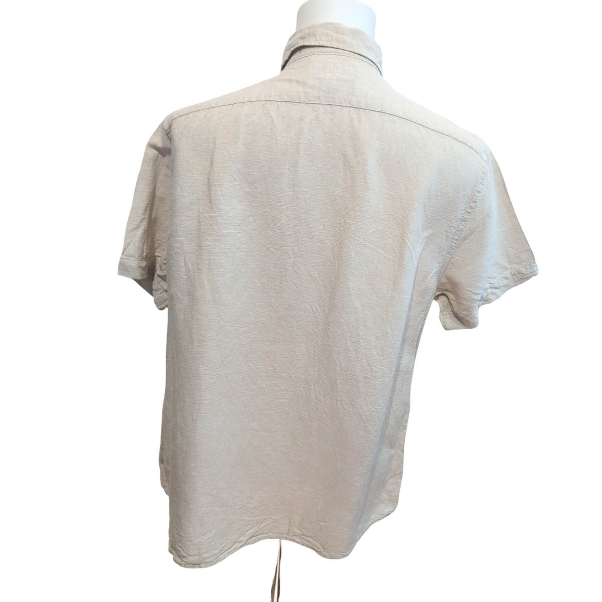 Chemise Banana Republic L Crème 55% Lin 45% coton Slim Fit Homme Manches Courtes