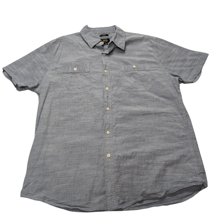 Chemise Lee grise unie stretch manches courtes taille L 2 poches homme