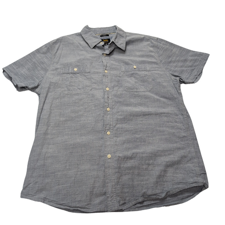 Chemise Lee grise unie stretch manches courtes taille L 2 poches homme
