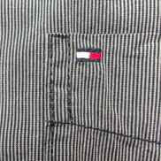 Chemise Tommy Hilfiger Manche Courte Gris Foncé Fines Rayures Taille M