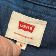 Chemise Levi's à Carreaux Bleu et Bleu Marine Manches Longues Taille M